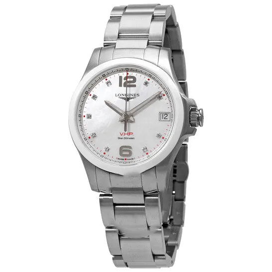Original Longines Conquest VHP Quartz Diamond Ladies Watch L33194876 JMS always Watches