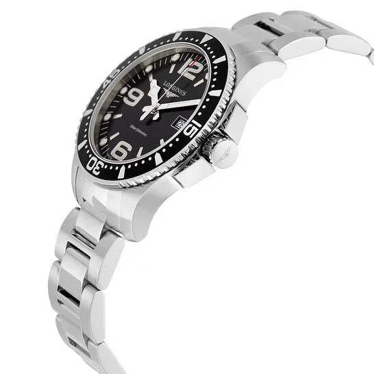 Original Longines HydroConquest Black Dial Stainless Steel Mens Watch L36404566 JMS always Bracelets
