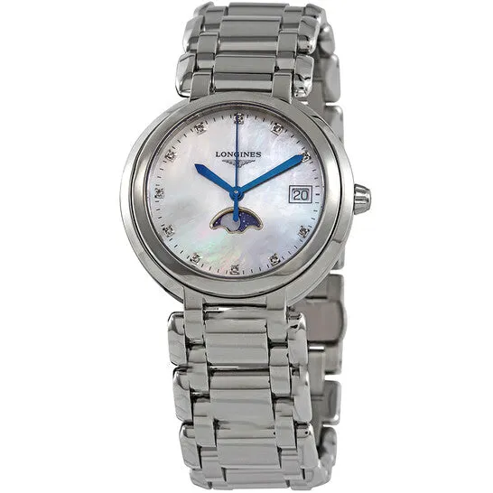 Original Longines PrimaLuna Moonphase Mother of Pearl Diamond Dial Ladies Watch L81164876 JMS always Watches