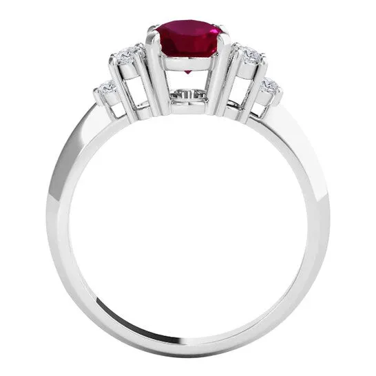 Original Maulijewels 100 Carat Diamond Oval Shape Ruby Gemstone Ring In 10K White Rose Yellow Gold JMS always Rings
