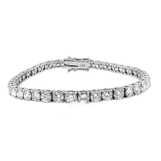 Original Maulijewels IGL Certified GH I1I2 100 Carat Natural Round White Diamond Bracelet For Women In 14K Solid White Gold JMS always Bracelets