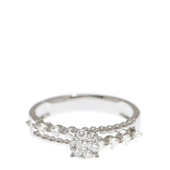 Original New J Collection Ring W Diamond 15 Rddi 049 Ct18kw 358 Gm eur 55 18kt White Gold Silver JMS always Rings