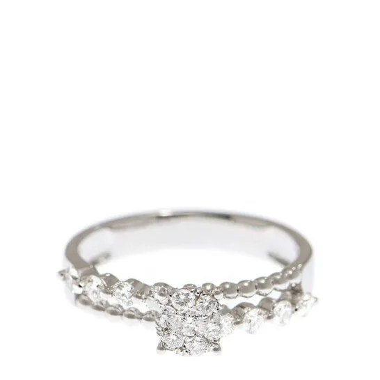 Original New J Collection Ring W Diamond 15 Rddi 049 Ct18kw 358 Gm eur 55 18kt White Gold Silver JMS always Rings