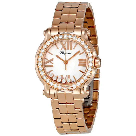 Original Preowned Chopard Happy Sport Diamond Silver Mother of Pearl with 5 Floating Diamonds Dial Ladies Watch 2741895007 JMS always Watches