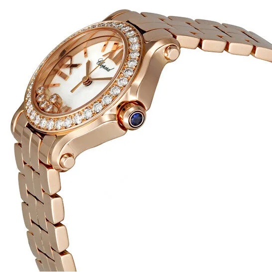 Original Preowned Chopard Happy Sport Diamond Silver Mother of Pearl with 5 Floating Diamonds Dial Ladies Watch 2741895007 JMS always Watches