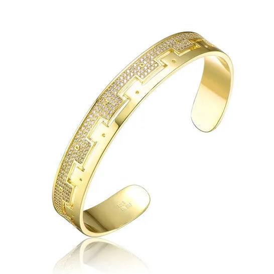 Original Rachel Glauber Gold Plated with Cubic Zirconias Cuff Bracelet JMS always Bracelets