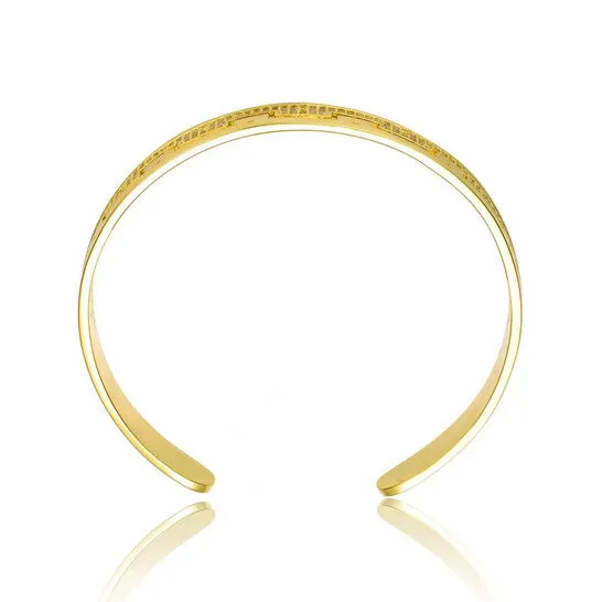 Original Rachel Glauber Gold Plated with Cubic Zirconias Cuff Bracelet JMS always Bracelets