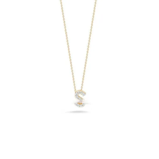 Original Roberto Coin Tiny Treasure 18K Yellow Gold Letter S Initial Necklace JMS always Necklaces