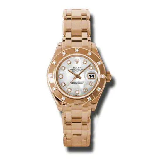 Original Rolex LadyDatejust Pearlmaster Mother Of Pearl Diamond Dial 18K Everose Gold Automatic Ladies Watch 80315MDPM JMS always PreStyled Sets