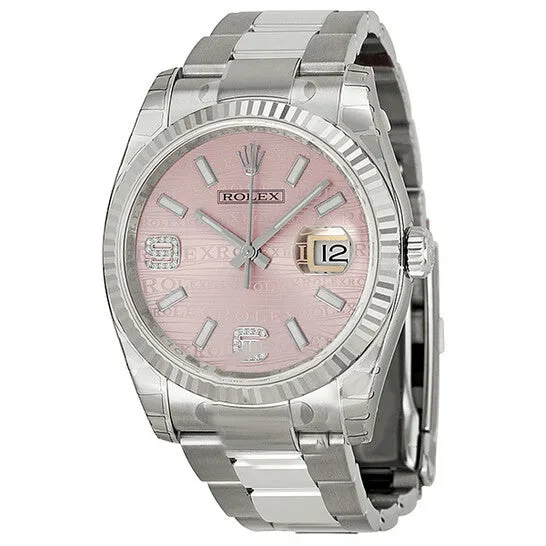 Original Rolex Oyster Perpetual 36 mm Pink Wave Dial Stainless Steel Bracelet Automatic Ladies Watch 116234PWJSDAO JMS always Bracelets