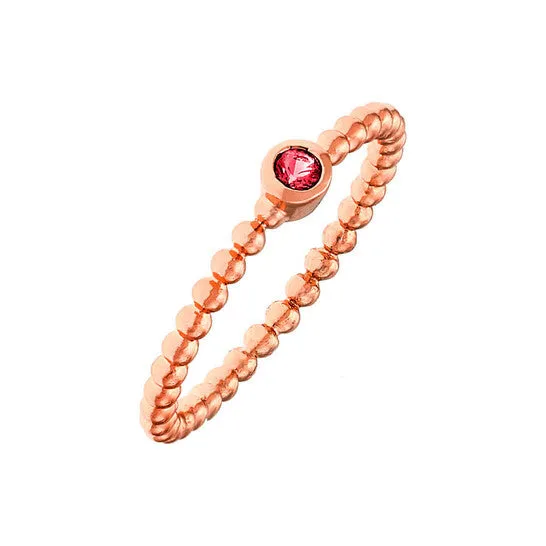 Original Sole du Soleil Marigold Collection Womens 18k RG Plated Red Stone Stackable Fashion Ring JMS always Rings