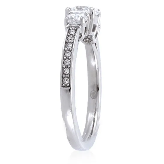 Original Swarovski SilverTone Round Cut Attract Trilogy Ring Size 52 JMS always Rings
