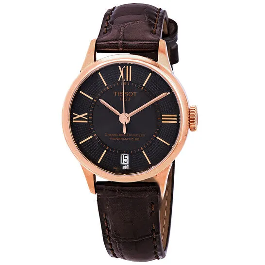 Original Tissot Chemin des Tourelles Automatic Brown Dial Ladies Watch T0992073644800 JMS always Watches
