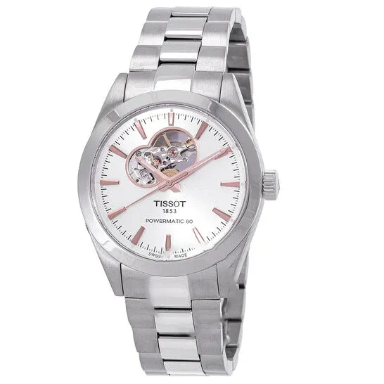Original Tissot Gentleman Powermatic 80 Open Heart Automatic Silver Dial Watch T1274071103101 JMS always Rings