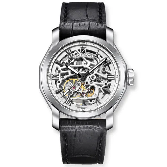 Original Waldhoff Republic II Silvertone Dial Mens Watch Republic II Diamond Silver JMS always Rings