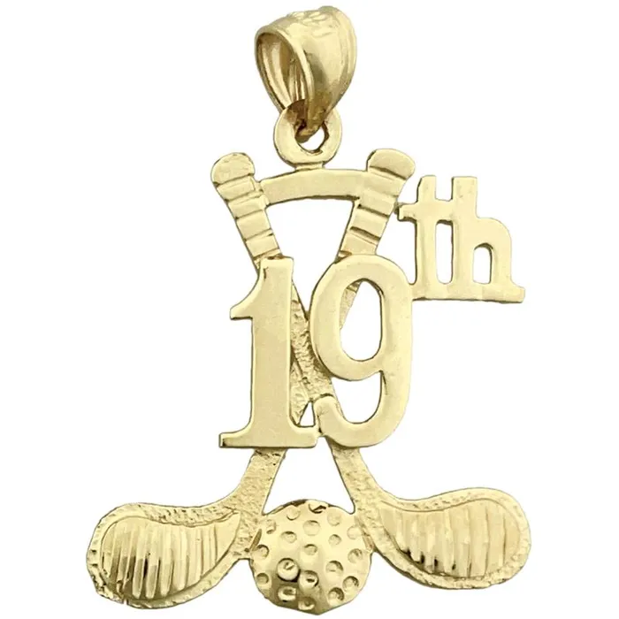 PreStyled Sets 14K Gold 19th Hole Golf Pendant Goldia