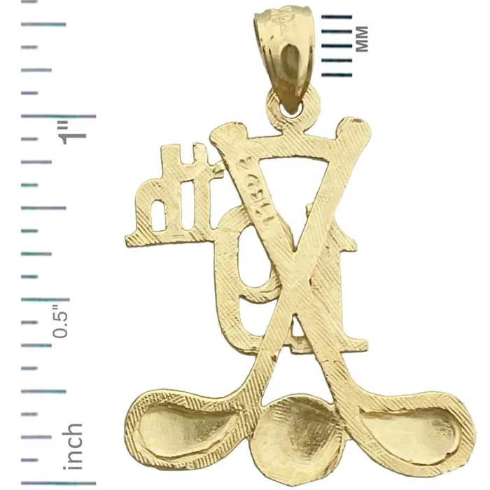 PreStyled Sets 14K Gold 19th Hole Golf Pendant Goldia