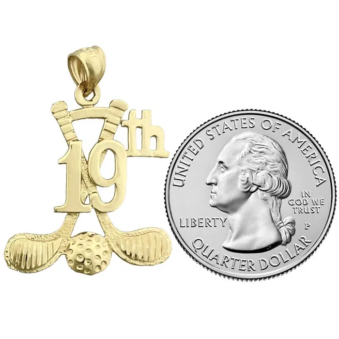 PreStyled Sets 14K Gold 19th Hole Golf Pendant Goldia