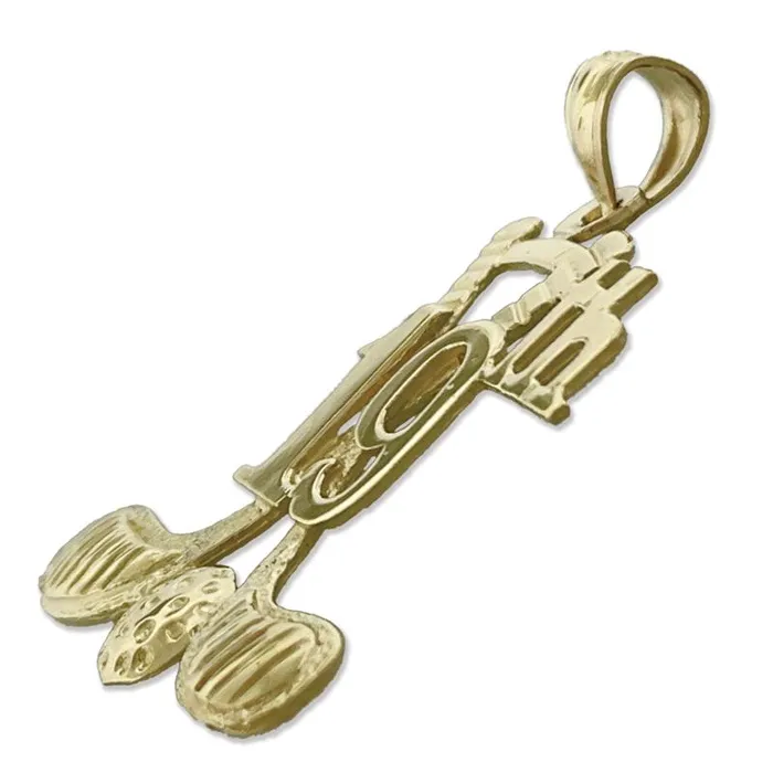 PreStyled Sets 14K Gold 19th Hole Golf Pendant Goldia