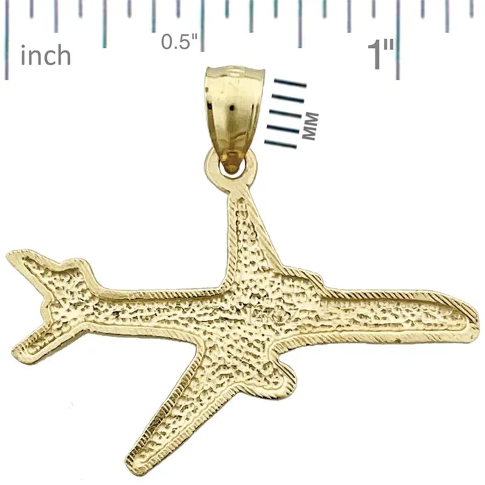 PreStyled Sets 14K Gold Two Engine Airplane Pendant Goldia