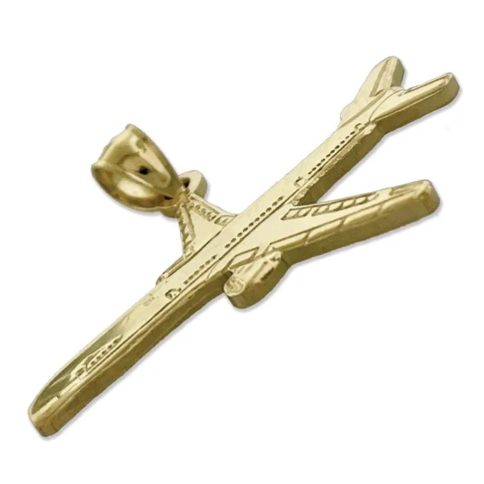 PreStyled Sets 14K Gold Two Engine Airplane Pendant Goldia
