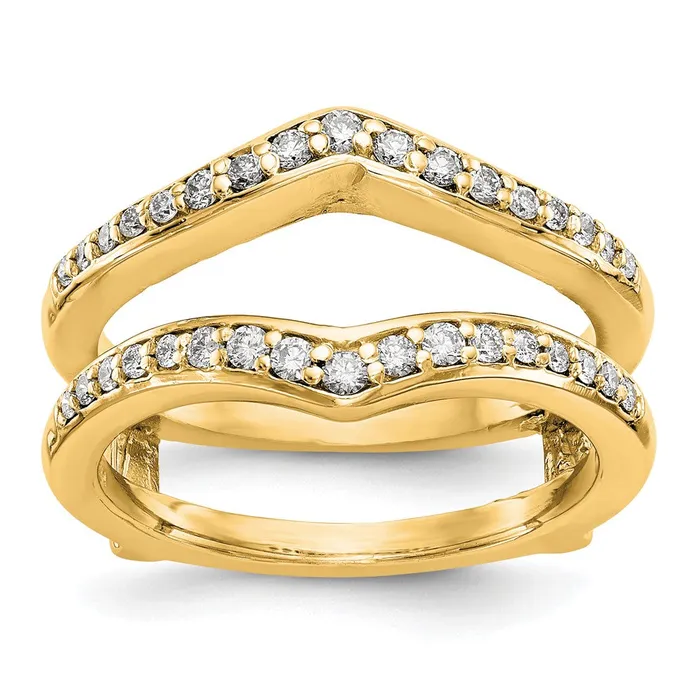 PreStyled Sets Goldia 047ct CZ Solid Real 14K Yellow Gold GuardRing