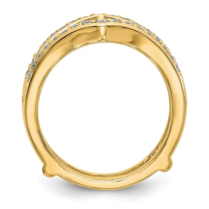 PreStyled Sets Goldia 047ct CZ Solid Real 14K Yellow Gold GuardRing