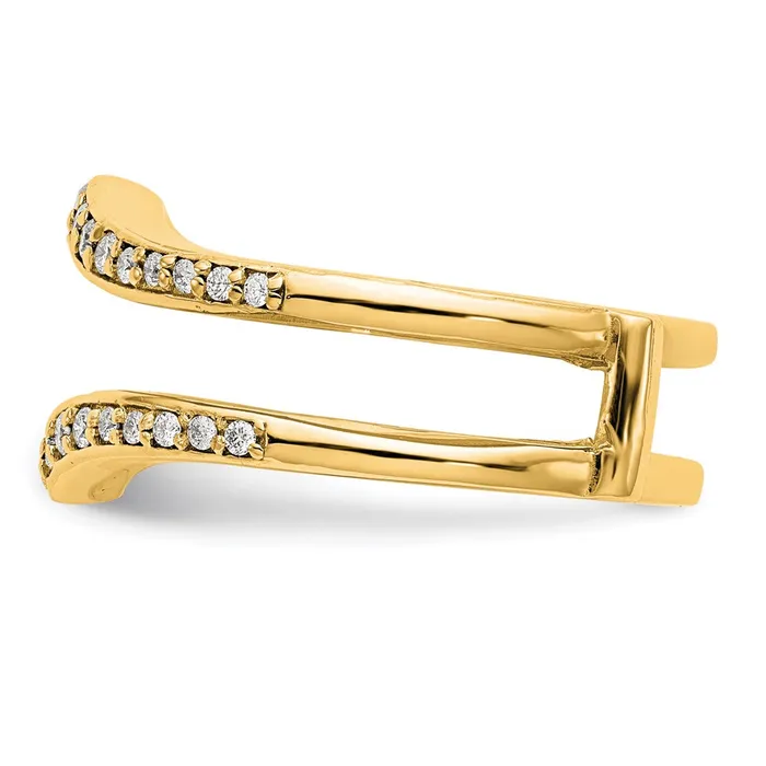 PreStyled Sets Goldia 047ct CZ Solid Real 14K Yellow Gold GuardRing