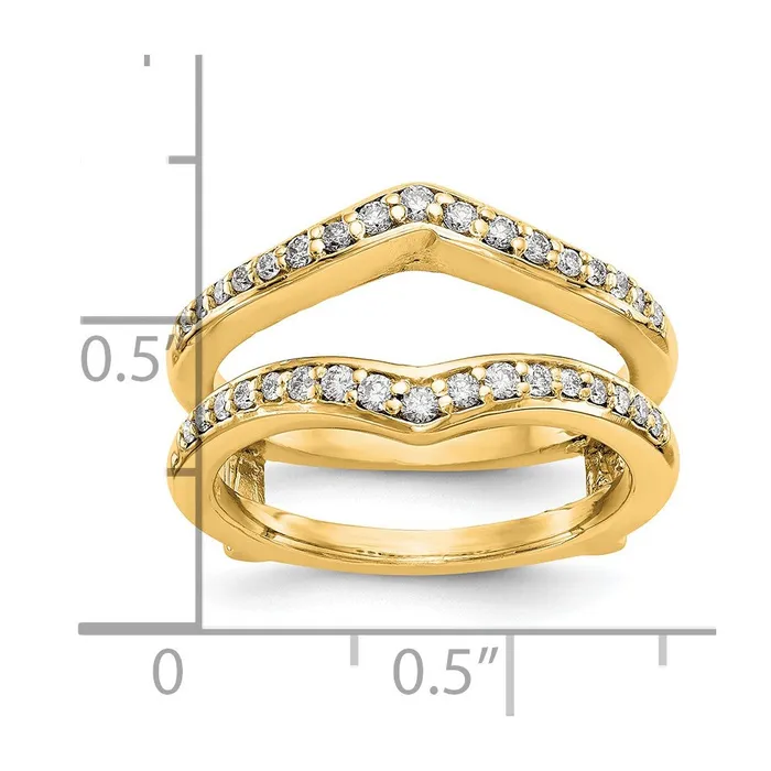PreStyled Sets Goldia 047ct CZ Solid Real 14K Yellow Gold GuardRing