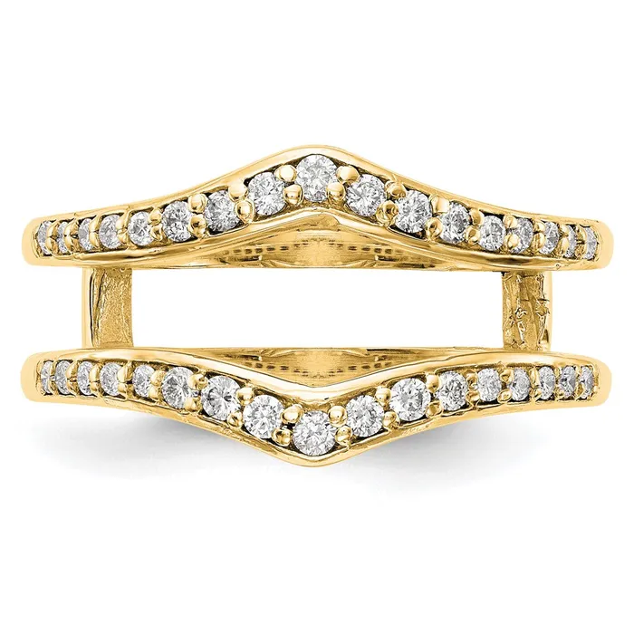 PreStyled Sets Goldia 047ct CZ Solid Real 14K Yellow Gold GuardRing