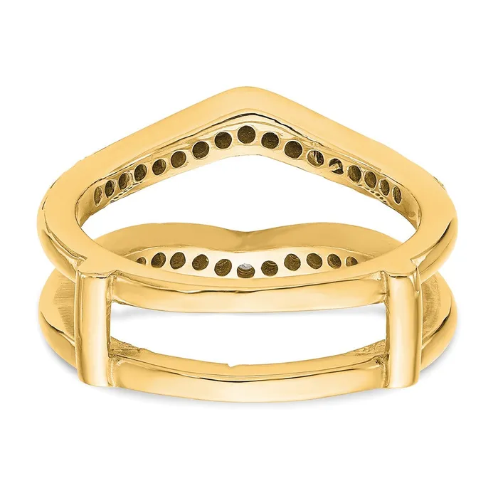PreStyled Sets Goldia 047ct CZ Solid Real 14K Yellow Gold GuardRing