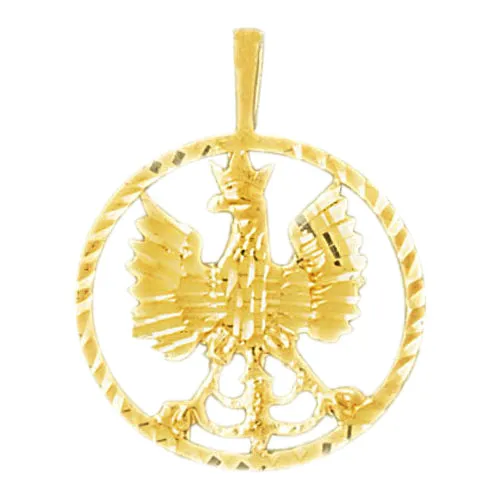 PreStyled Sets Goldia 14K Gold Encircled Eagle Crest Pendant