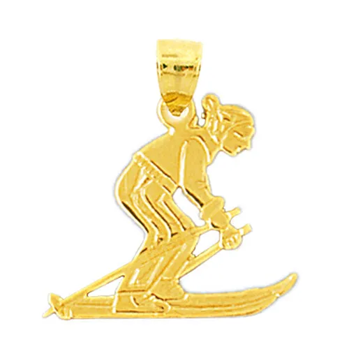 PreStyled Sets Goldia 14K Gold Skier Pendant
