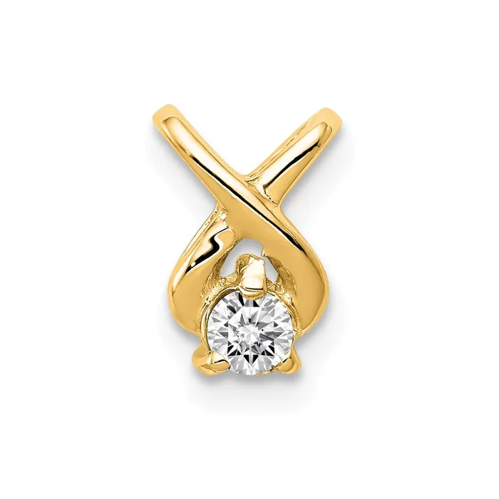 PreStyled Sets Goldia 14K Yellow Gold 29mm A Real Diamond Chain Slide