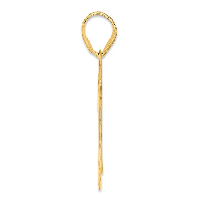 PreStyled Sets Goldia 14k Yellow Gold Brushed Border Script Number 73 Pendant