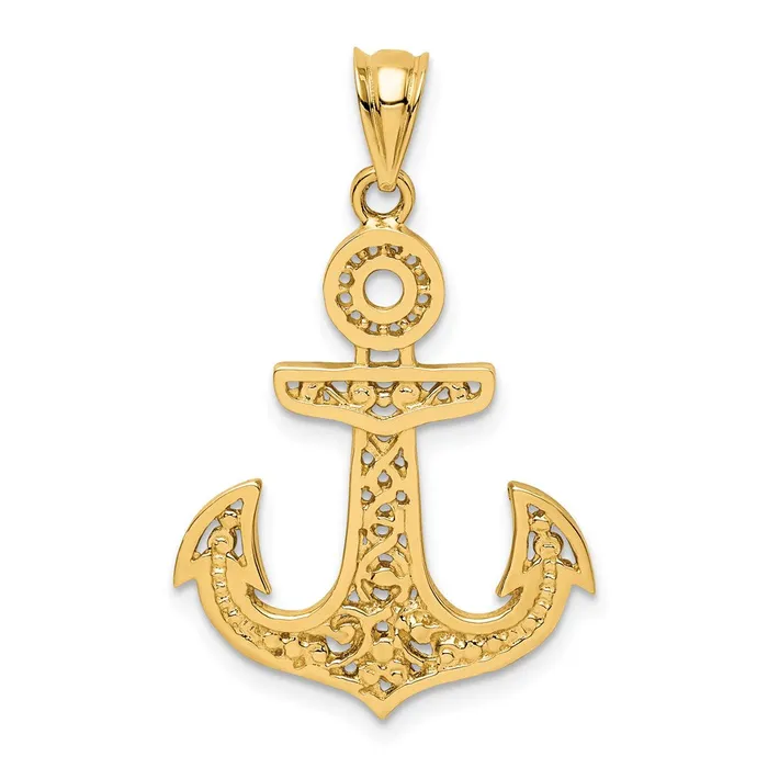 PreStyled Sets Goldia 14k Yellow Gold Polished Anchor Pendant