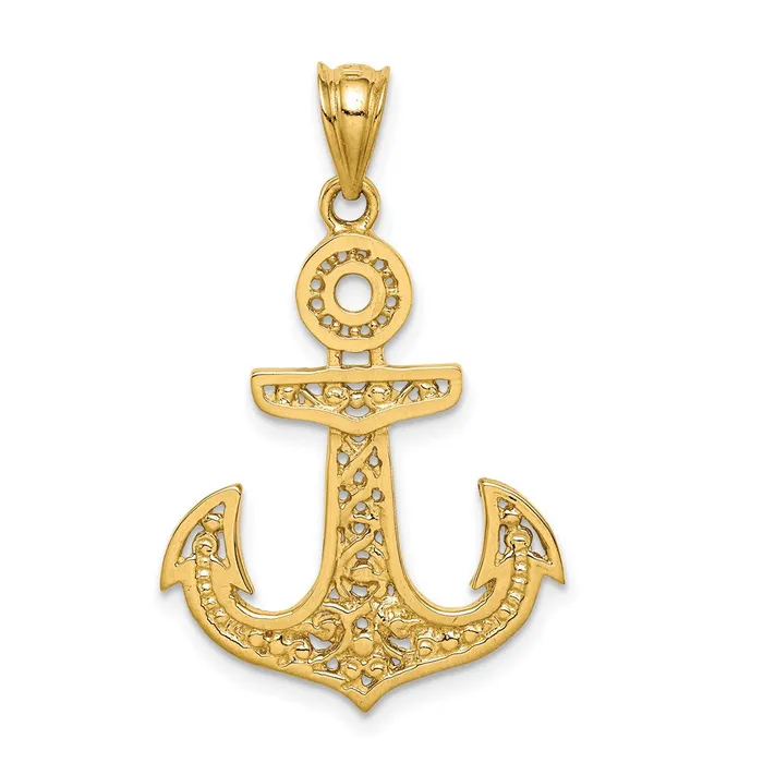 PreStyled Sets Goldia 14k Yellow Gold Polished Anchor Pendant