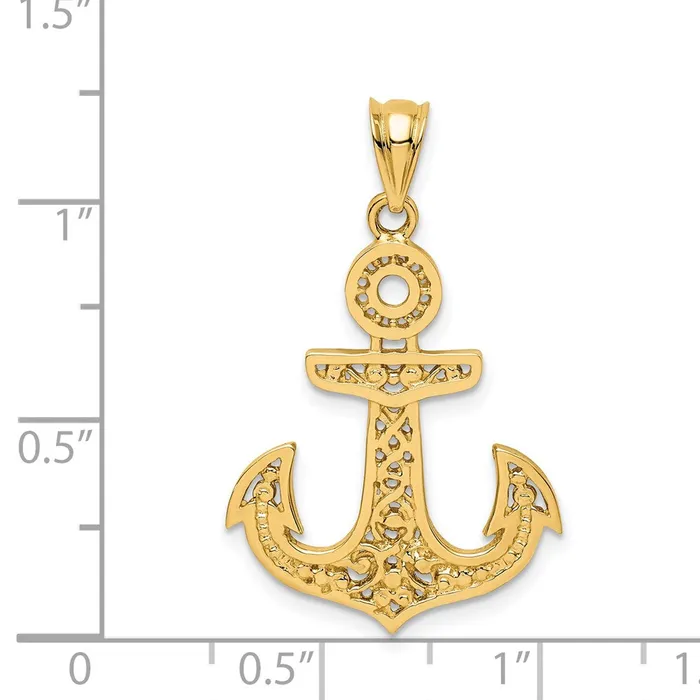 PreStyled Sets Goldia 14k Yellow Gold Polished Anchor Pendant