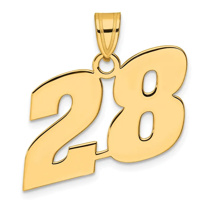 PreStyled Sets Goldia 14k Yellow Gold Polished Block Number 28 Pendant