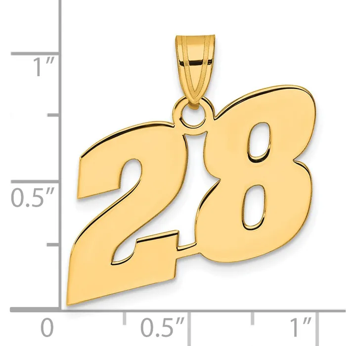 PreStyled Sets Goldia 14k Yellow Gold Polished Block Number 28 Pendant