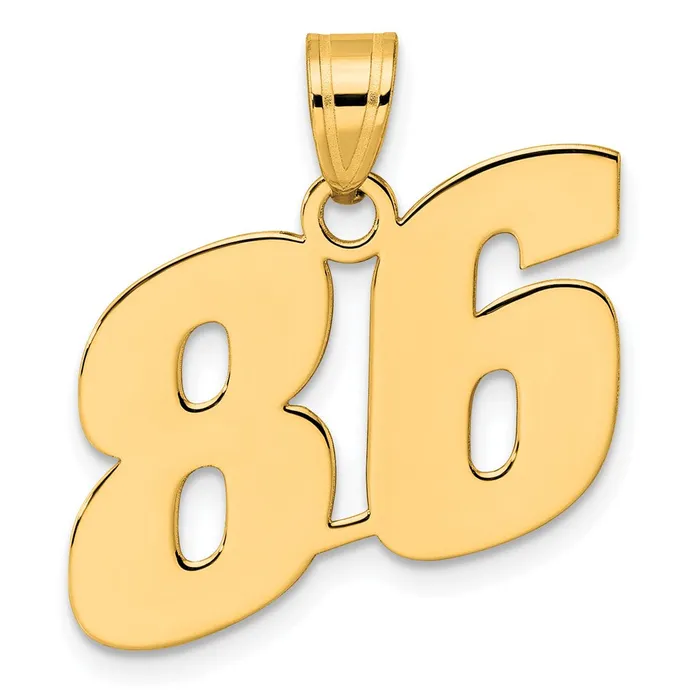 PreStyled Sets Goldia 14k Yellow Gold Polished Block Number 86 Pendant