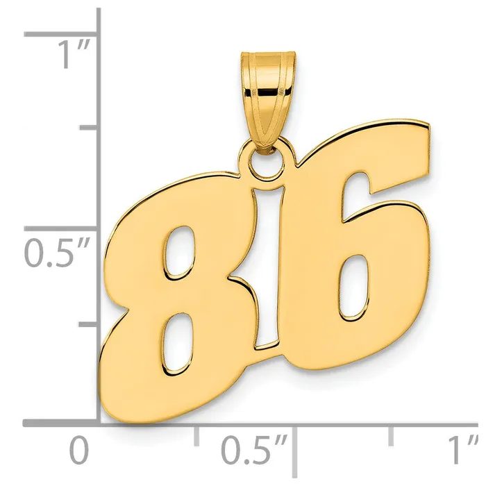 PreStyled Sets Goldia 14k Yellow Gold Polished Block Number 86 Pendant