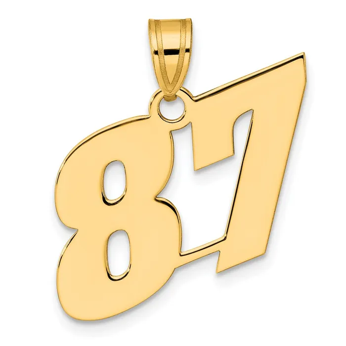 PreStyled Sets Goldia 14k Yellow Gold Polished Block Number 87 Pendant