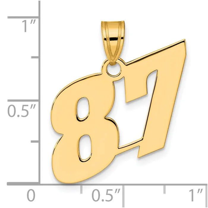 PreStyled Sets Goldia 14k Yellow Gold Polished Block Number 87 Pendant