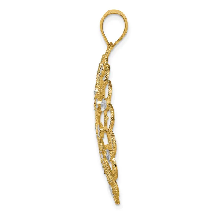 PreStyled Sets Goldia 14k Yellow Rhodium Gold Rhodium Fancy Pendant