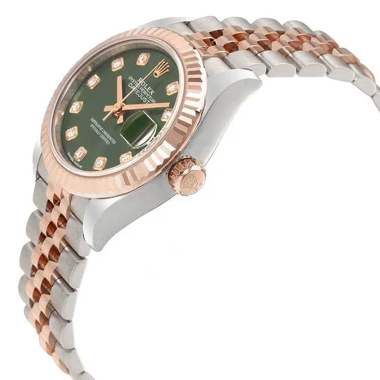 PreStyled Sets JMS always Original Rolex Lady Datejust Olive Dial Steel and 18K Everose Gold Ladies Watch 279171ODJ