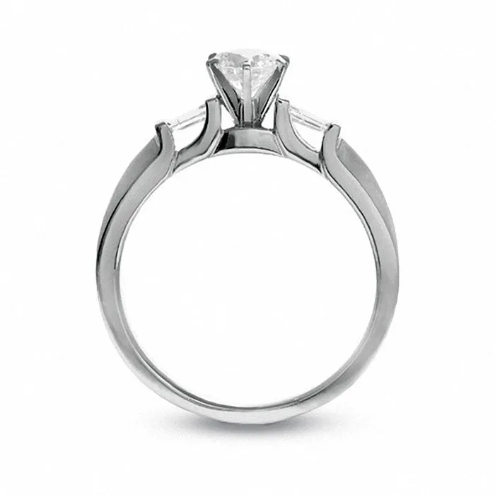 Previously Owned 050 CT TW PrincessCut Natural Diamond Engagement Ring in Solid 14K White Gold Goldia Rings
