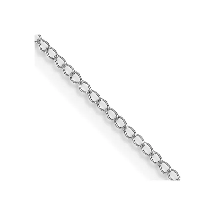 QGold Necklaces 10k White Gold 5mm Carded Curb Chain Necklace