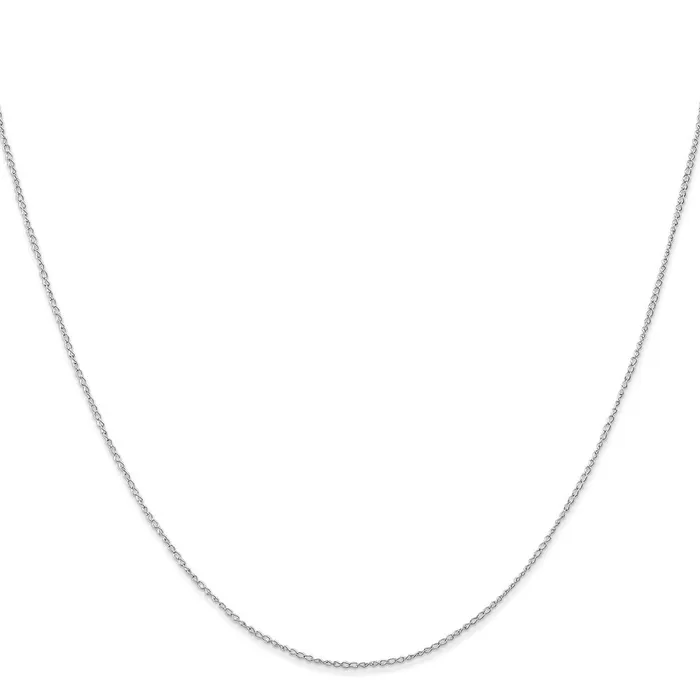 QGold Necklaces 10k White Gold 5mm Carded Curb Chain Necklace