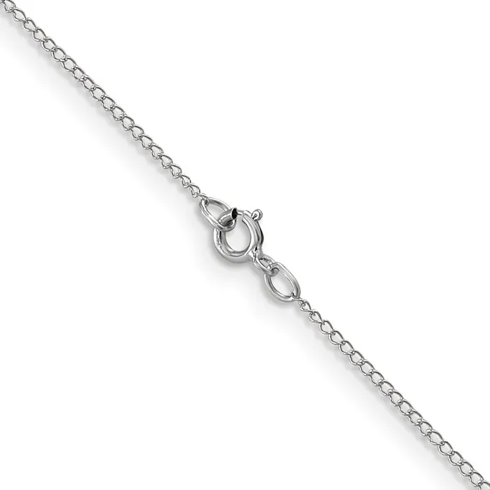 QGold Necklaces 10k White Gold 5mm Carded Curb Chain Necklace